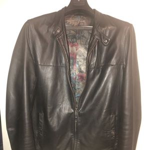 Ted Baker Cargo Leather Jacket: Men’s Size 7